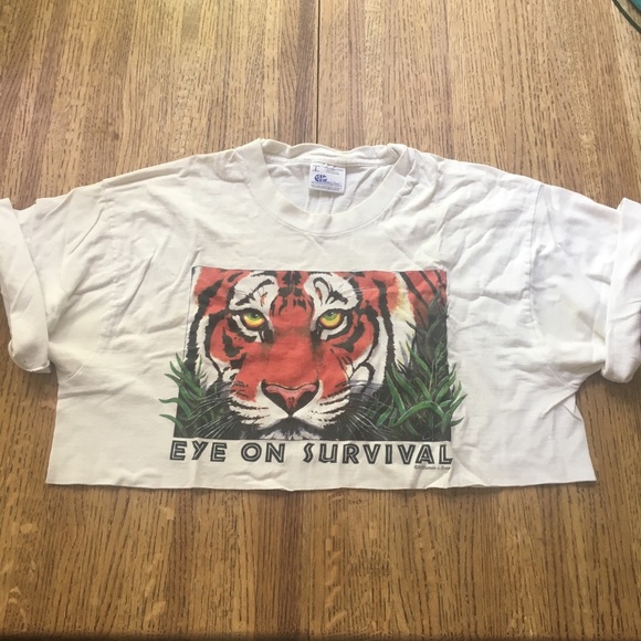 Vintage Tops - Vintage 90s eye of the tiger crop top
